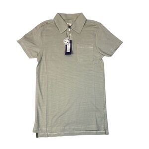 Men's Badd Bogey Green Striped Polo Short Sleeve Pima Cotton Blend Golf Shirt L